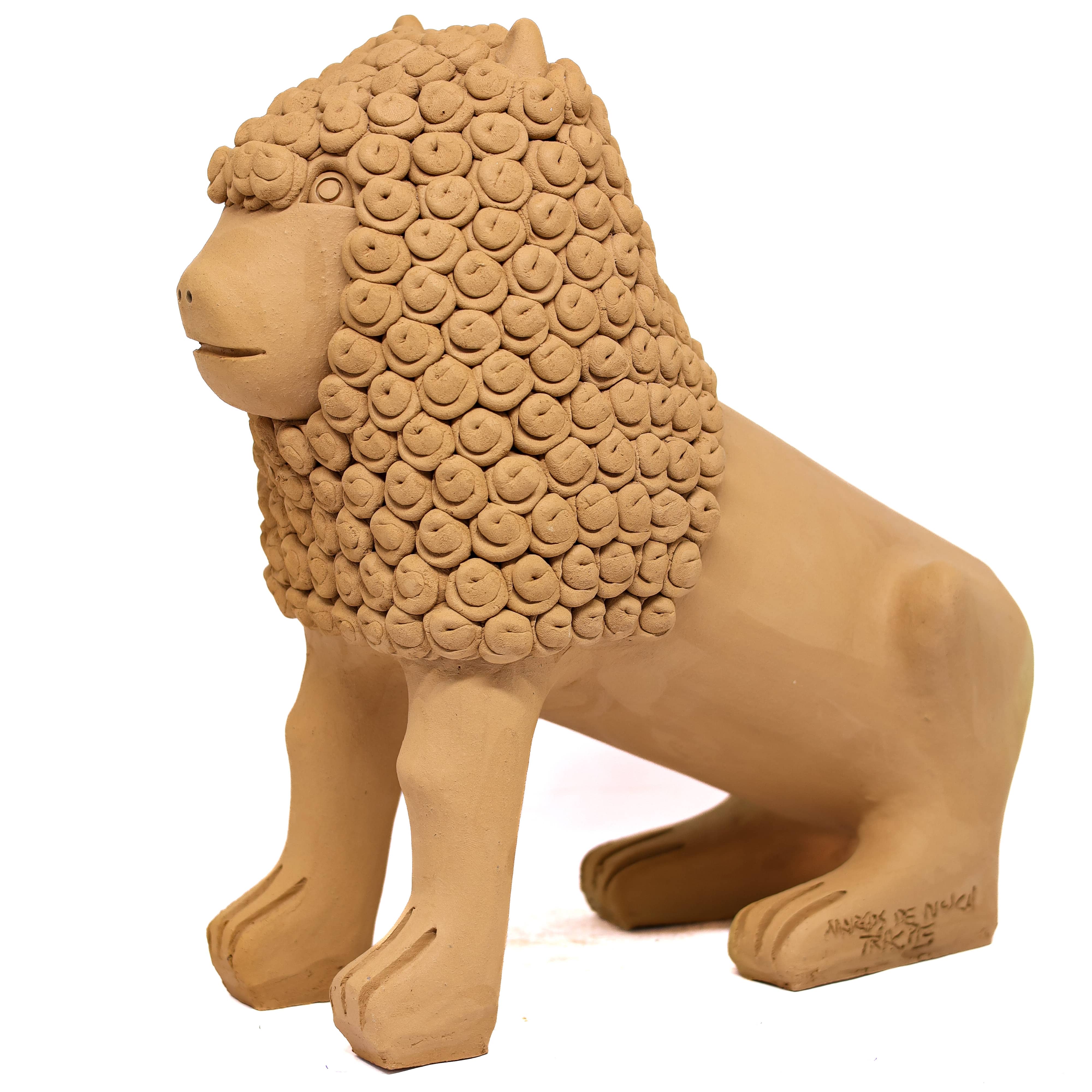 Escultura Leão em Cerâmica 30 cm
