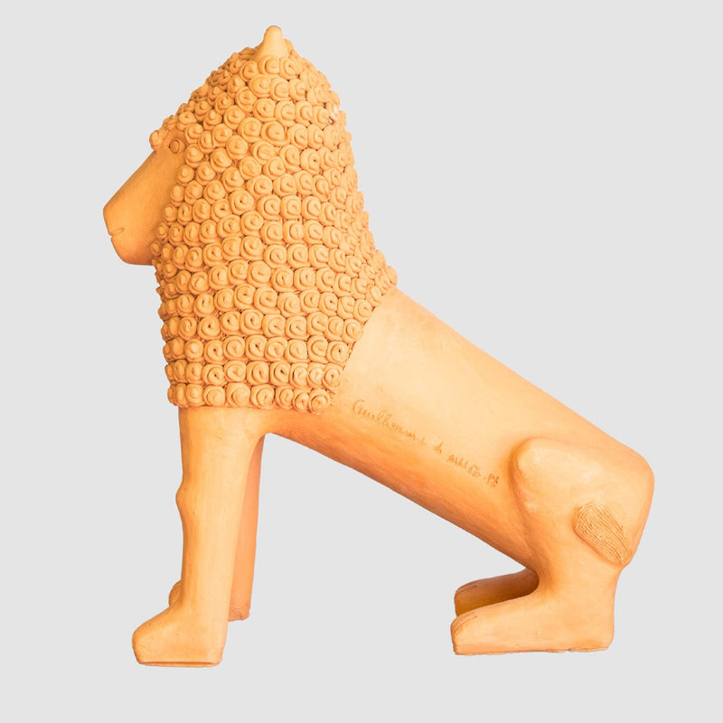 Escultura Leão em Cerâmica 60 cm