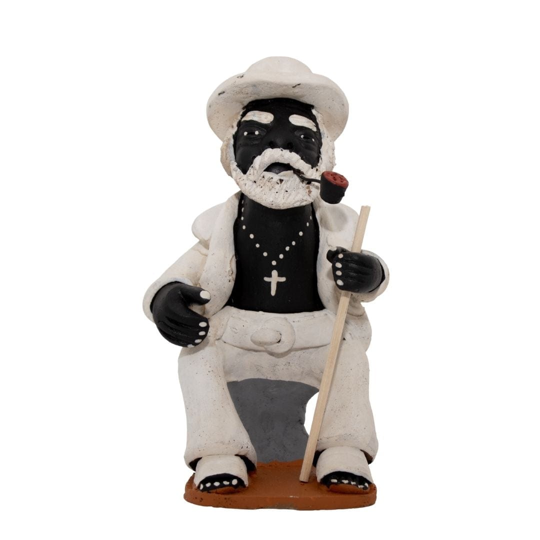 Escultura Preto Velho em Cerâmica