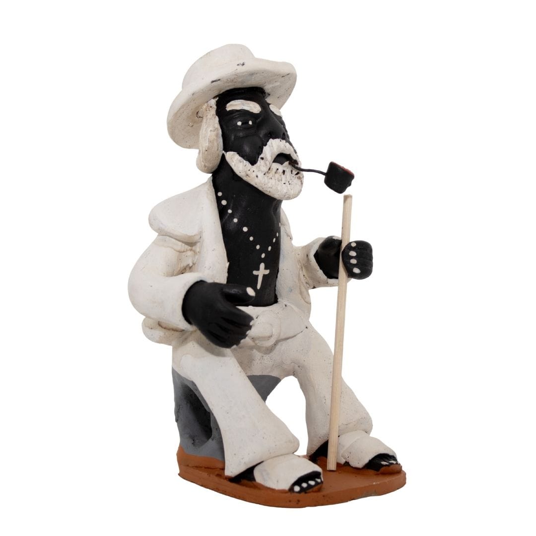 Escultura Preto Velho em Cerâmica