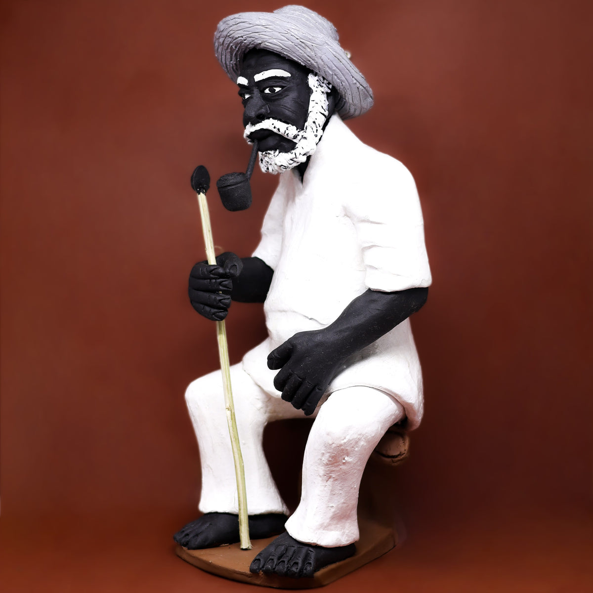 Imagem Preto Velho Sentado em Cerâmica 40 cm