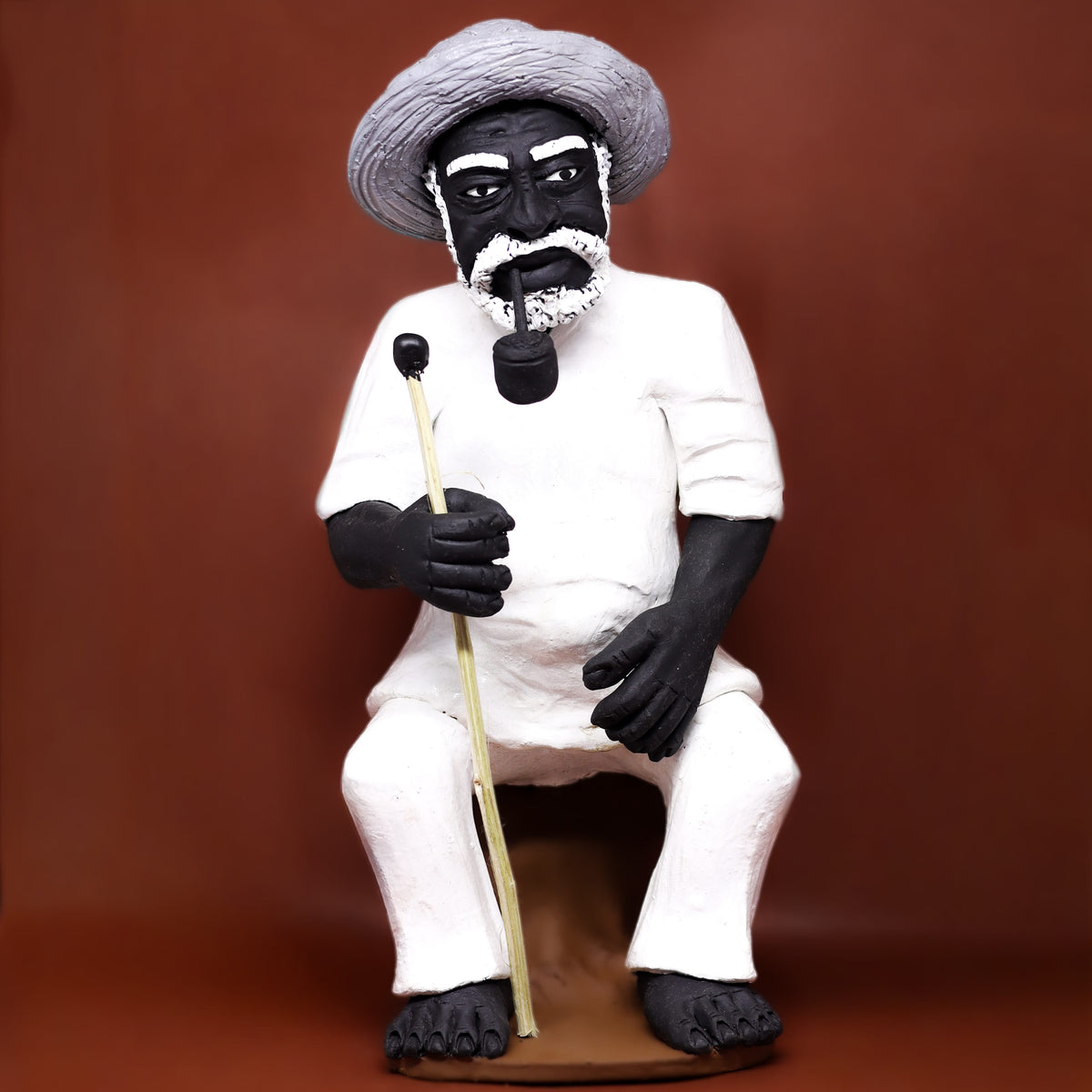Imagem Preto Velho Sentado em Cerâmica 40 cm