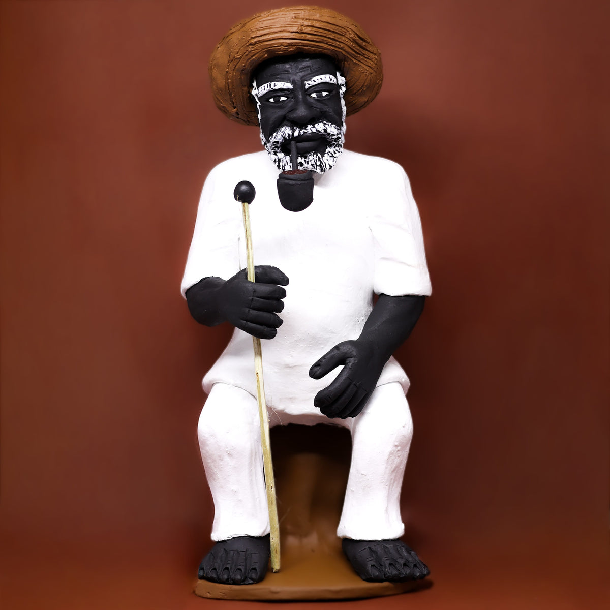 Imagem Preto Velho Sentado em Cerâmica 40 cm