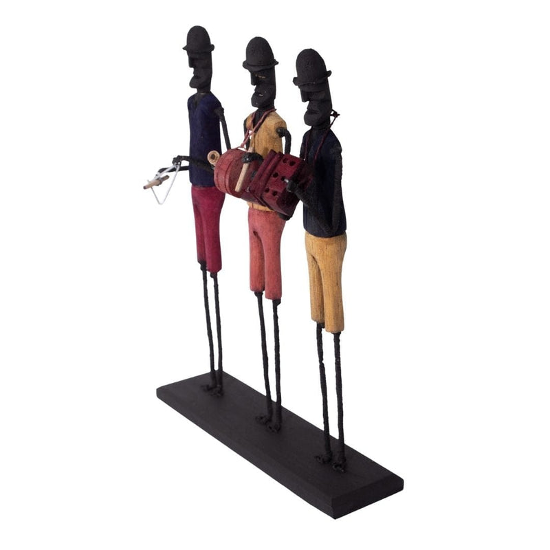 Escultura Trio Forró Madeira e Arame