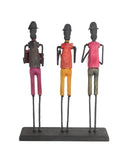 Escultura Trio Forró Madeira e Arame