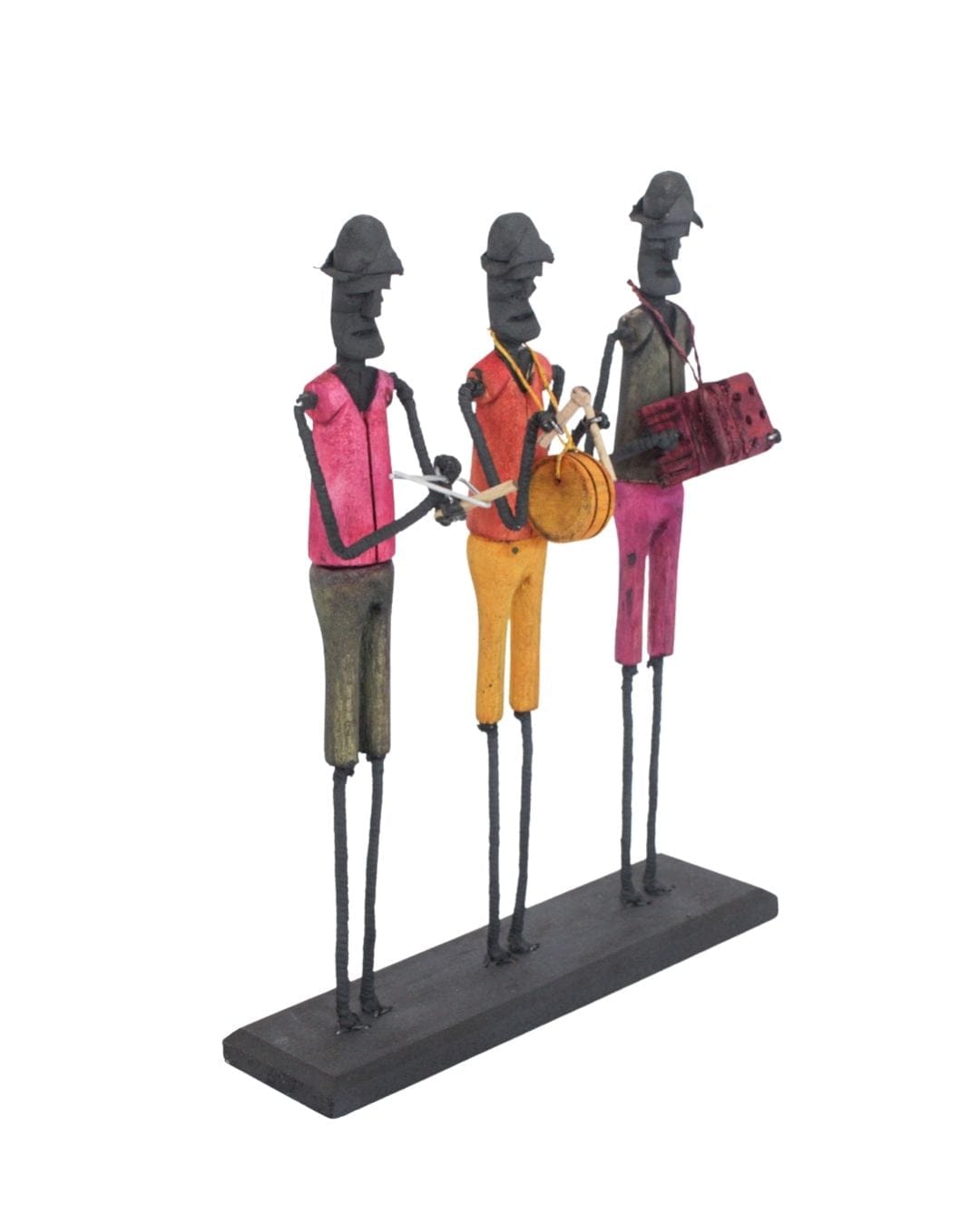 Escultura Trio Forró Madeira e Arame