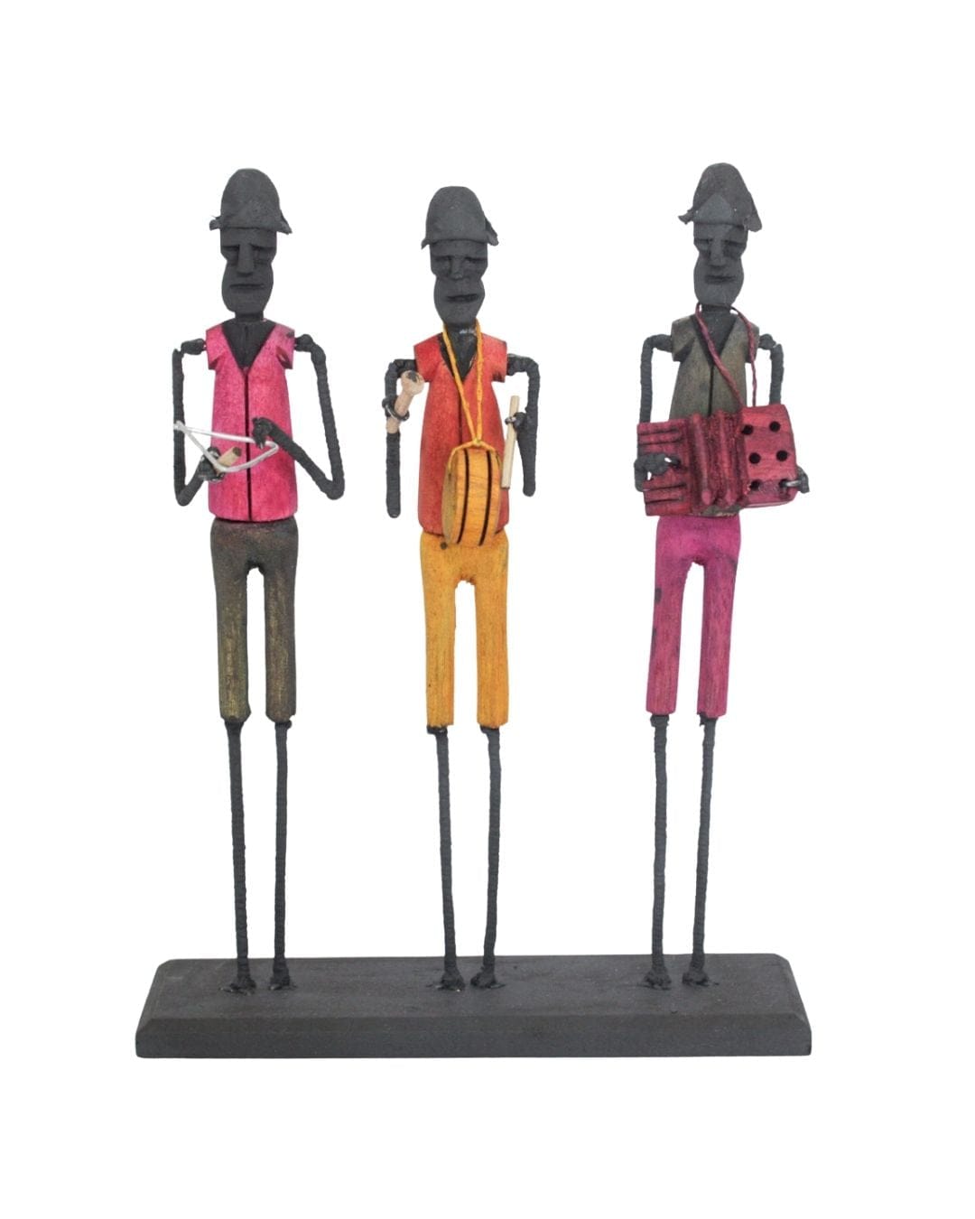 Escultura Trio Forró Madeira e Arame