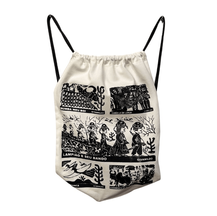 Mochila de Costas Xilogravura- Lampião e seu bando
