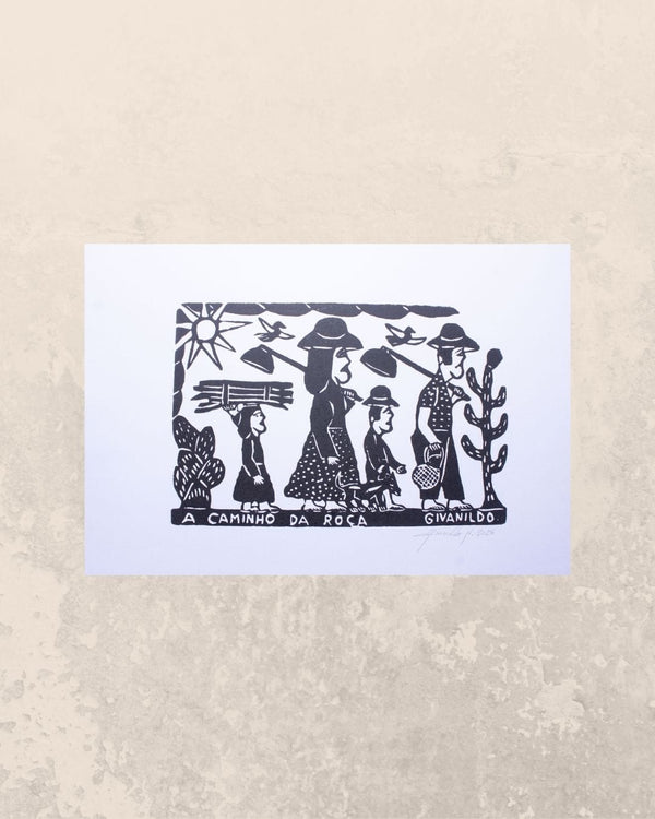 Xilogravura A caminho da Roça P