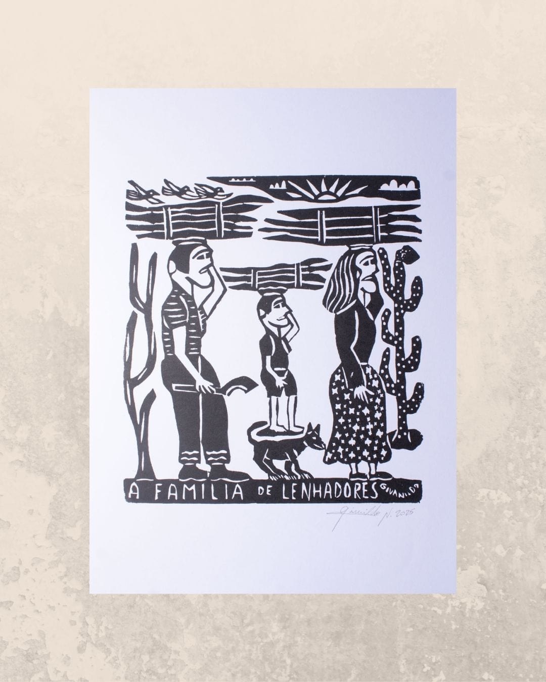 Xilogravura A Família de Lenhadores P