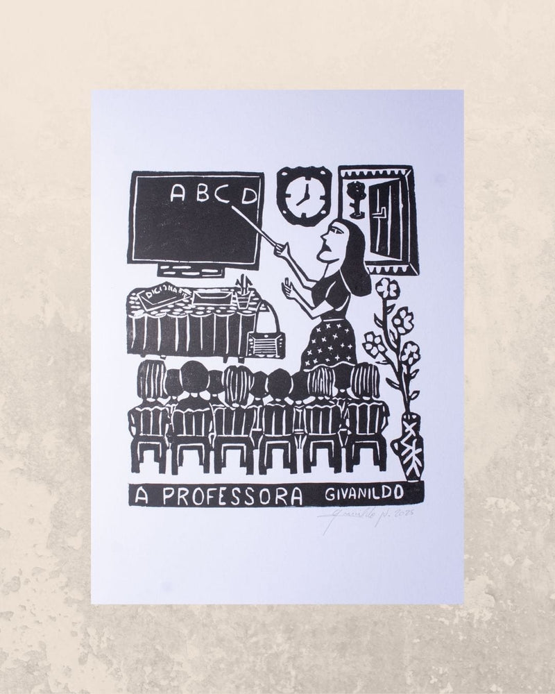 Xilogravura A Professora P