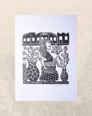 Xilogravura A Vendedora de Flores P