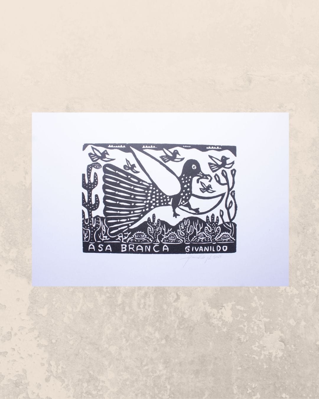 Xilogravura Asa Branca P