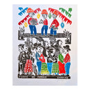 Xilogravura de Forró no Arraía Colorida - 48 X 66 cm