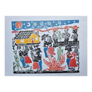 Xilogravura de São João Colorida - 48 X 66 cm