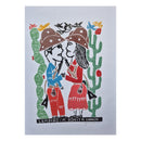 Xilogravura Lampião e M. Bonita Colorida - 48 X 66 cm