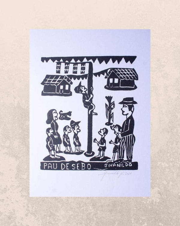 Xilogravura Pau de Sebo P