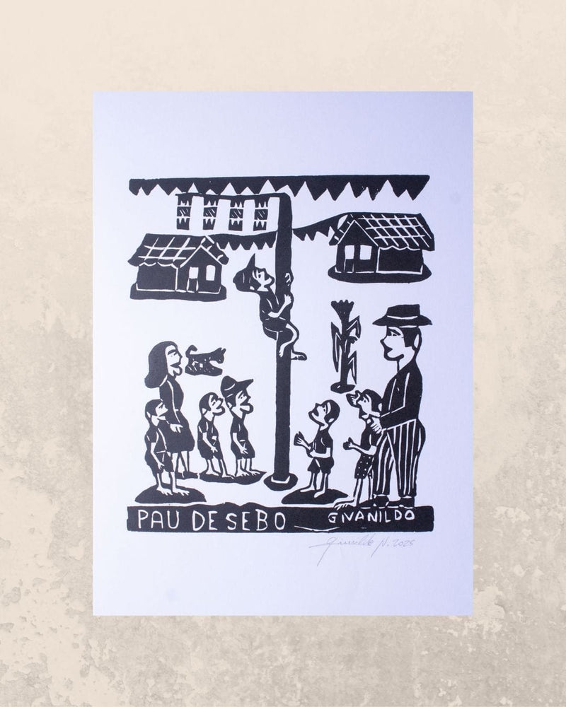 Xilogravura Pau de Sebo P