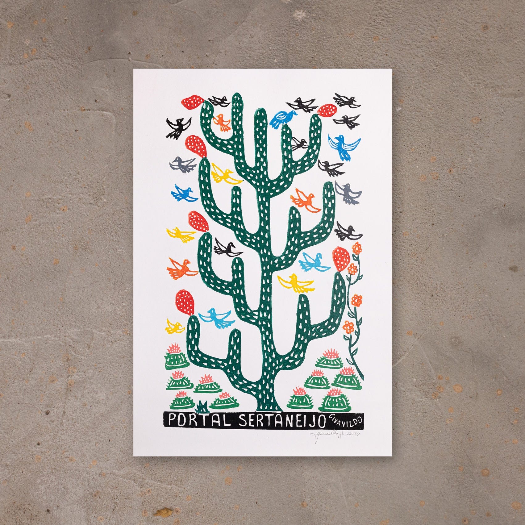 Xilogravura Portal Sertaneijo - 66 X 48 cm