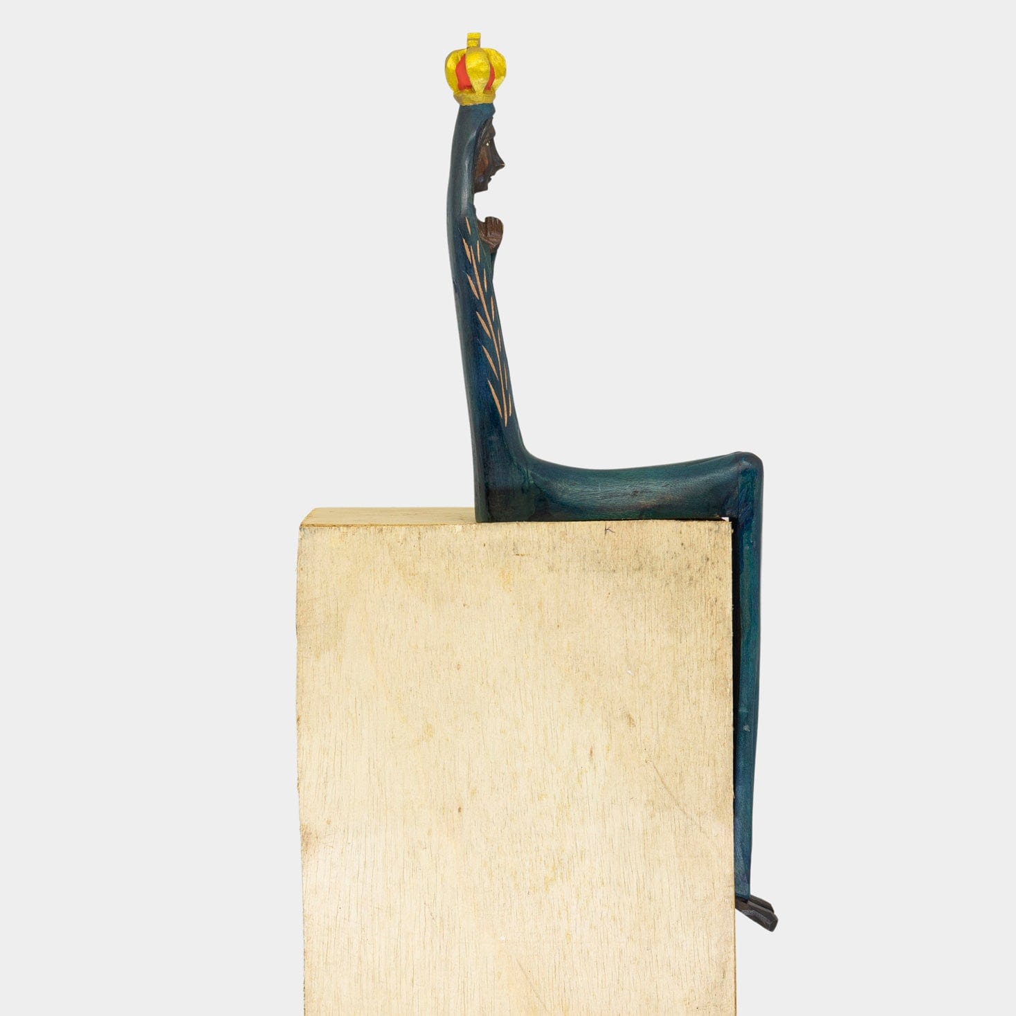 Escultura Nossa Senhora Aparecida Sentada em Madeira