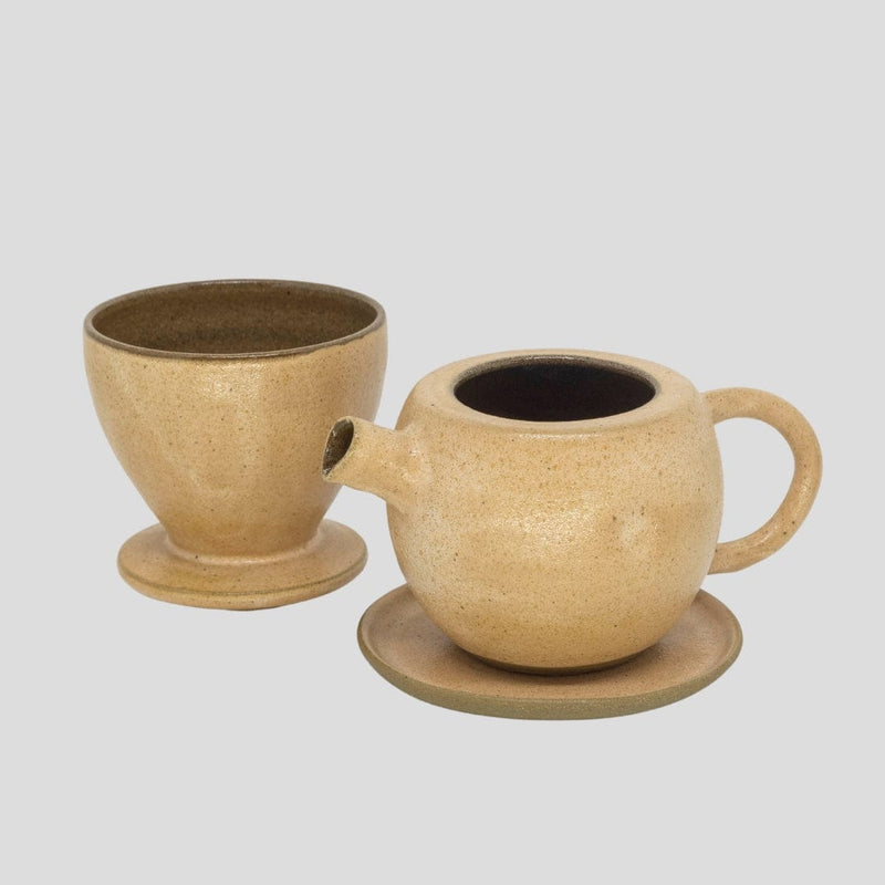 Conjunto Bule, Coador e Xícaras em Cerâmica 450ml