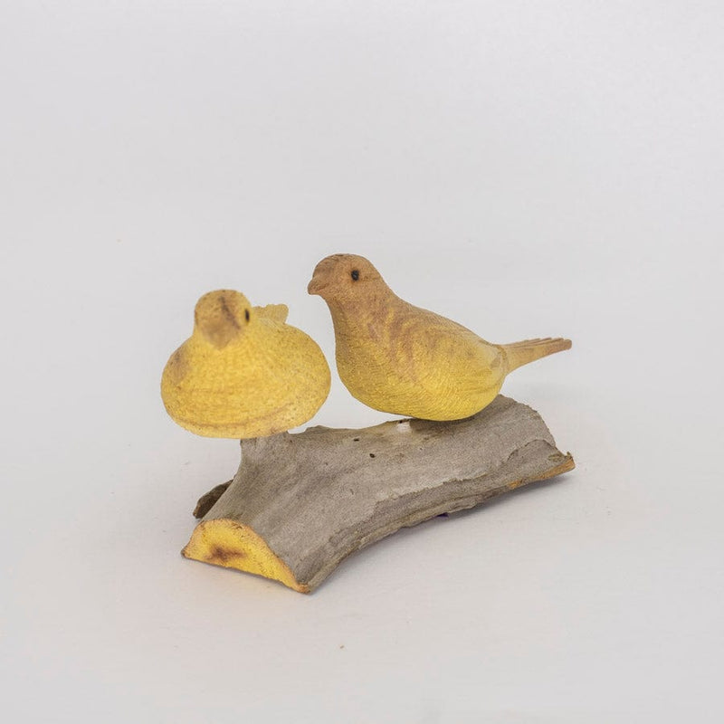 Escultura Base com 2 Pássaros de Madeira G 07