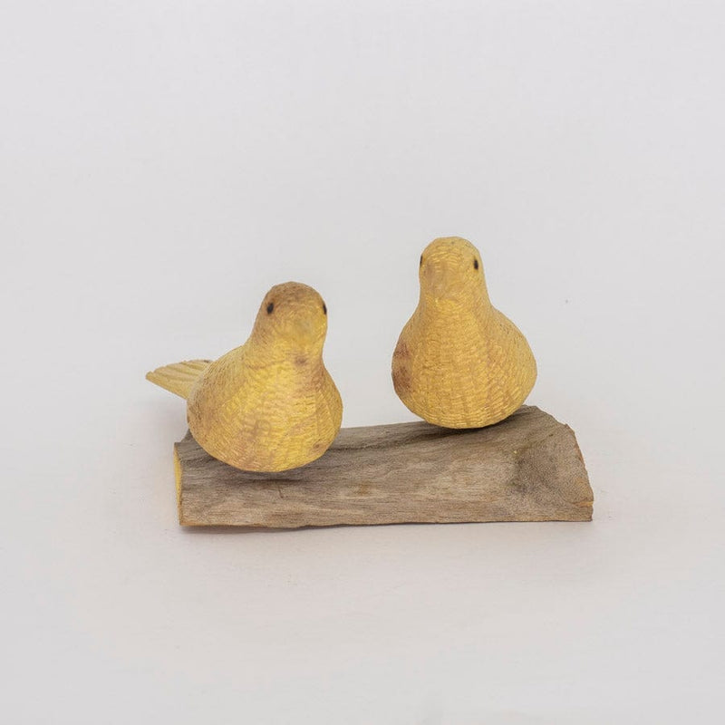 Escultura Base com 2 Pássaros de Madeira G 17