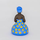 Escultura Dondoca baiana em Cerâmica Azul