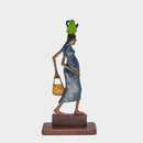 Escultura Retirante em Madeira 32 cm