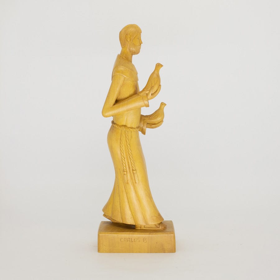 Escultura São Francisco em Madeira 35 cm