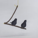 Galho com 2 Pássaros de Madeira Color