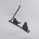 Galho com 2 Pássaros de Madeira Color