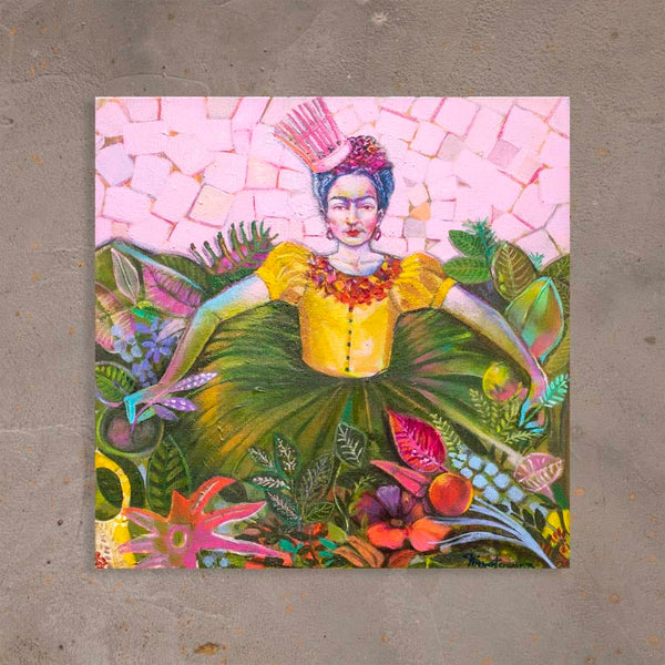 Tela Nino Ferreira - O Jardim de Frida 40 X 40 cm