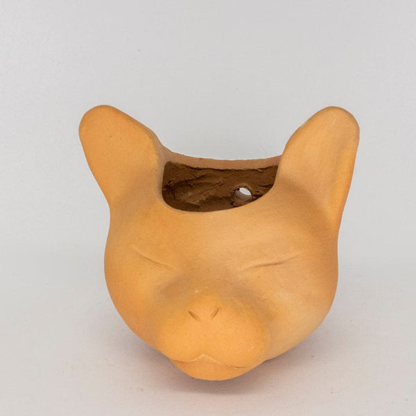 Vaso para Plantas Cabeça de Gato em Cerâmica