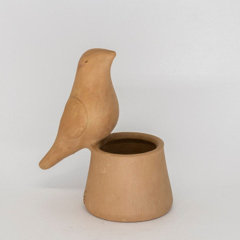 Vaso para Plantas Pássaro em Cerâmica