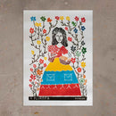 Xilogravura A Florista - 66 X 48 cm