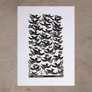 Xilogravura A Revoada - 66 X 48 cm