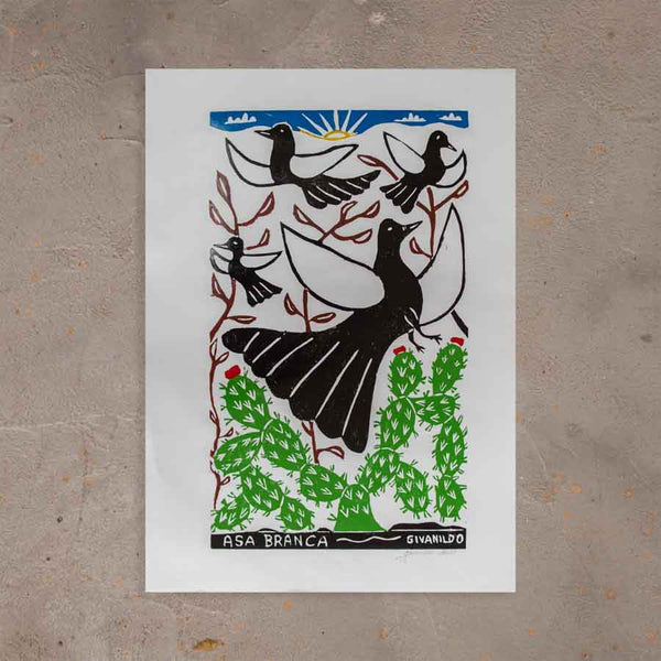 Xilogravura Asa Branca - 66 X 48 cm