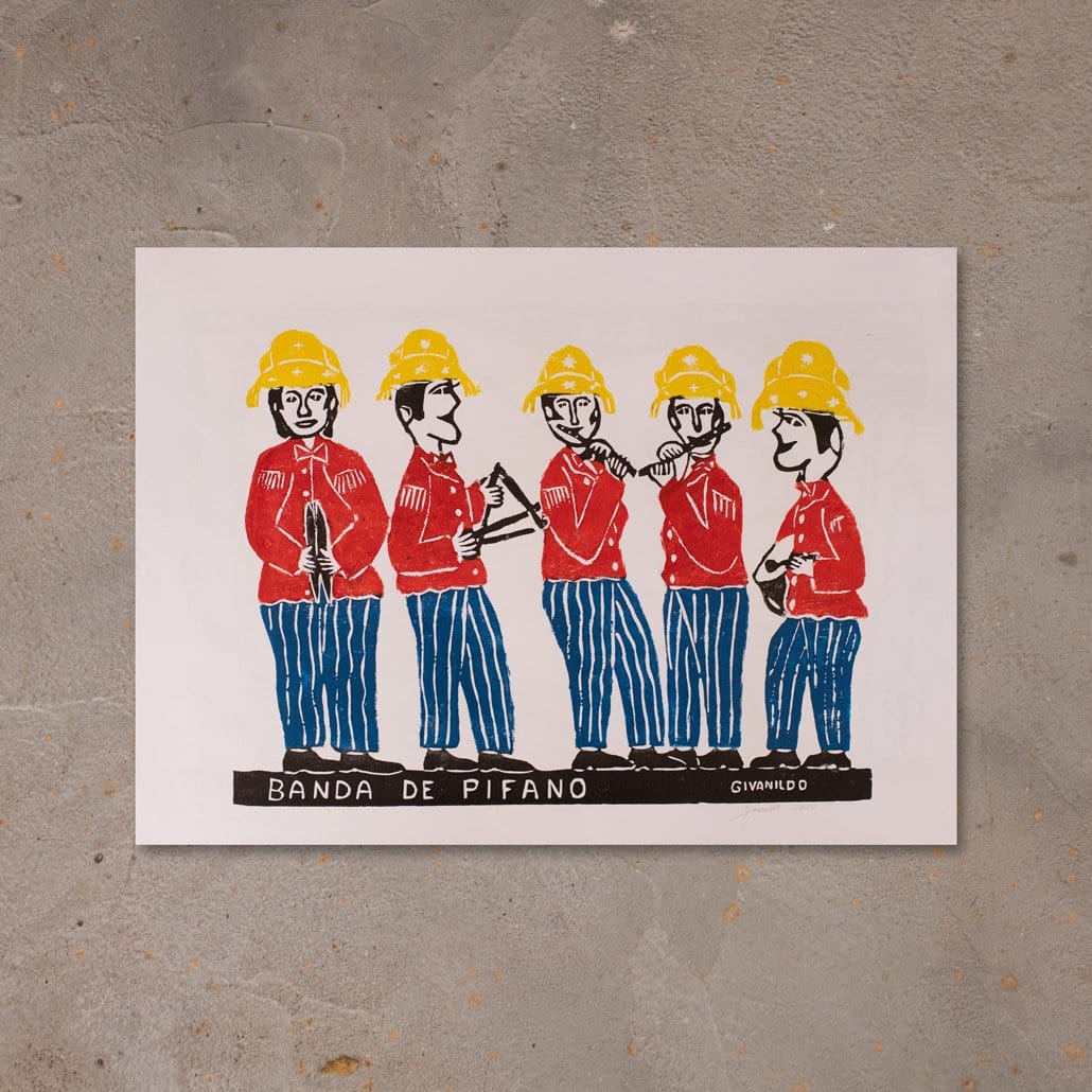 Xilogravura Banda de Pífano - 48 X 66 cm