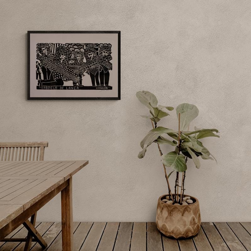 Xilogravura Caboclo de Lança - 48 X 66 cm