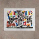 Xilogravura Feira no Interior - 48 X 66 cm
