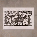 Xilogravura Fugindo da Seca - 48 X 66 cm