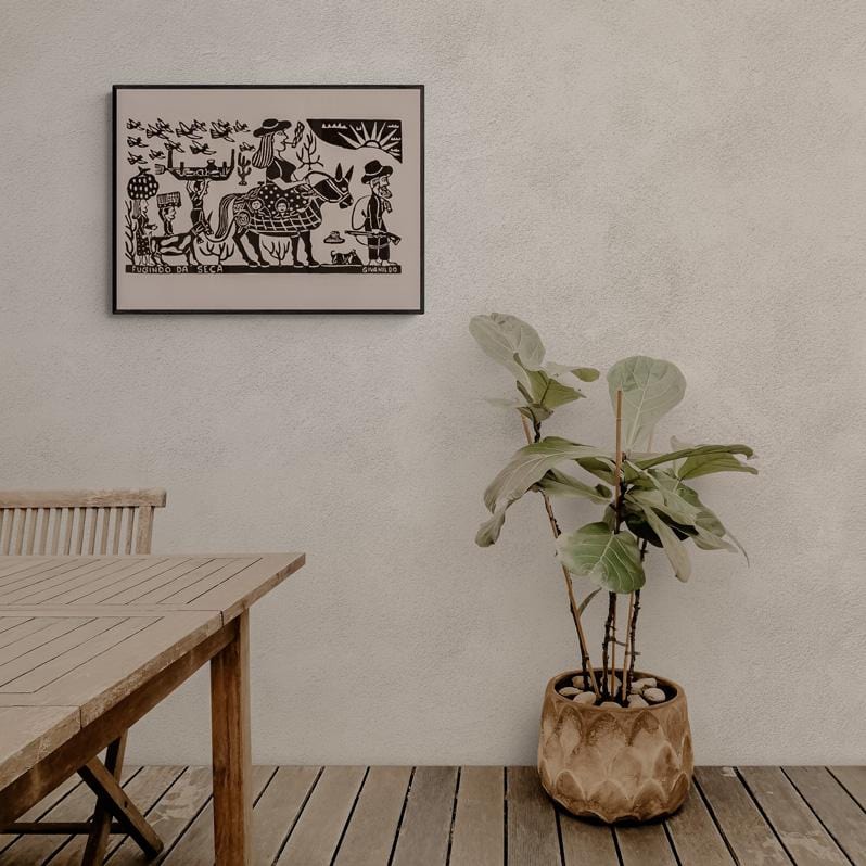 Xilogravura Fugindo da Seca - 48 X 66 cm