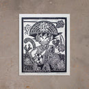 Xilogravura Kid Goku da Peste - 30 X 25 cm