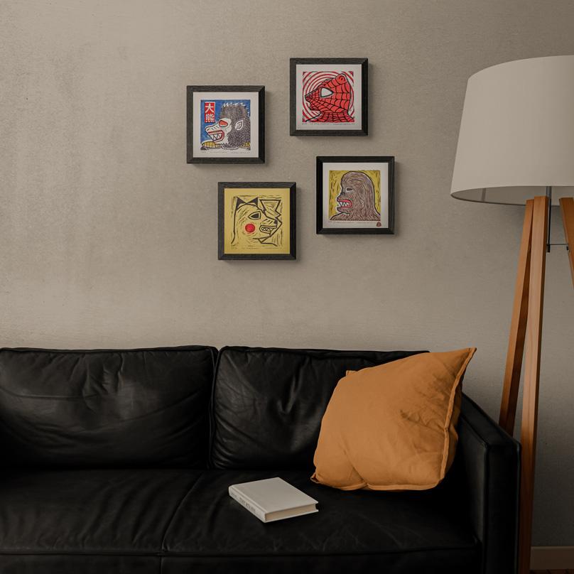 Xilogravura La Ursa Sayajin - 20 X 20 cm