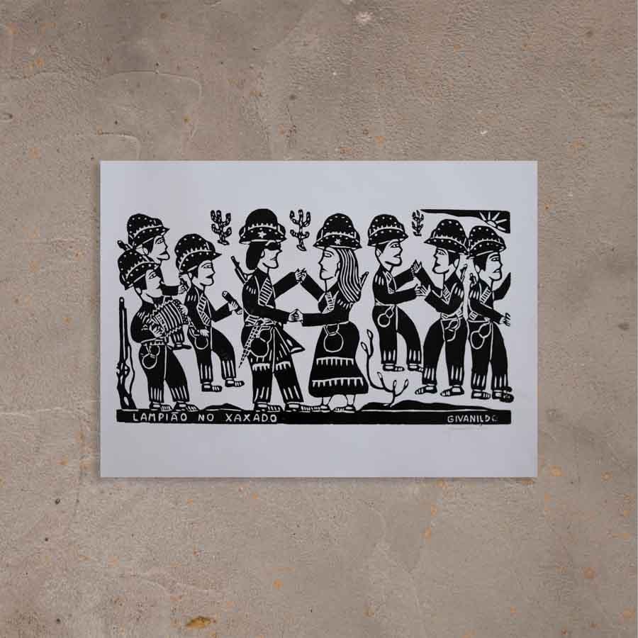 Xilogravura Lampião no Xaxado - 48 X 66 cm