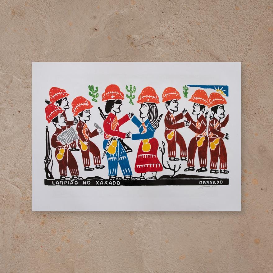 Xilogravura Lampião no Xaxado - 48 X 66 cm