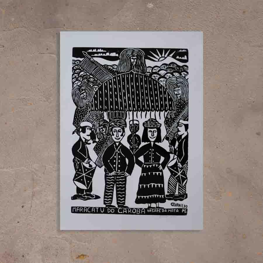 Xilogravura Maracatu do Caroba - 66 X 48 cm