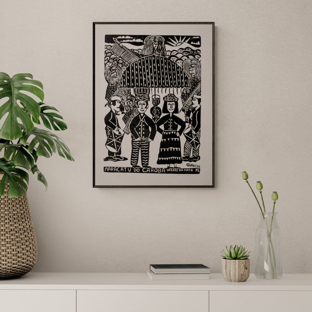 Xilogravura Maracatu do Caroba - 66 X 48 cm