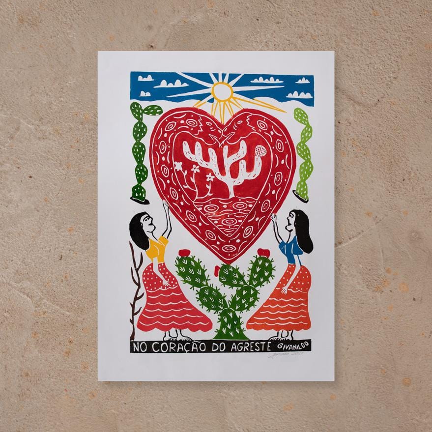 Xilogravura No Coração do Agreste - 66 X 48 cm